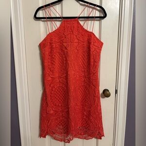 Coral Lace Dress